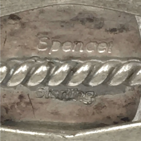 Signed - Spencer, Navajo. Vintage Sterling Silver “Carico Lake” Turquoise Cuff - Picture 11 of 14